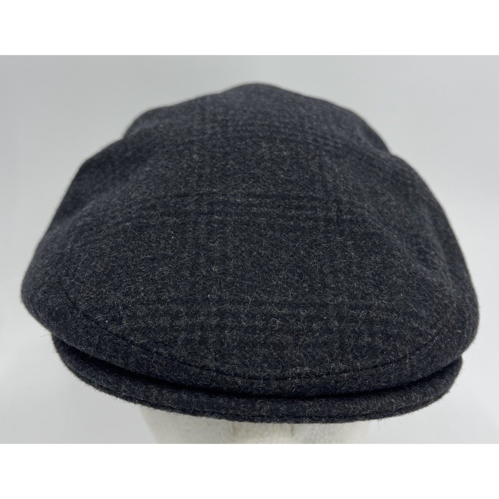 Epoch Hats Company Wool Newsboy Cabbie Cap Hat Size Large Gray Black Plaid